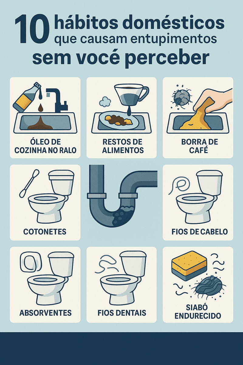 10 HÁBITOS DOMÉSTICOS QUE CAUSAM ENTUPIMENTOS SEM VOCÊ PERCEBER